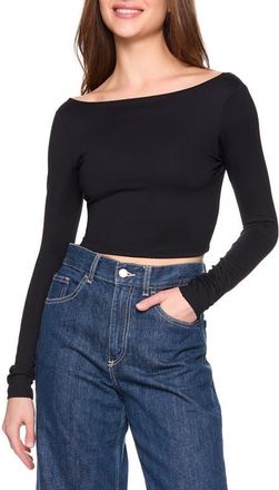 Susana Monaco Scoop Back Crop Top in Black at Nordstrom, Size Medium
