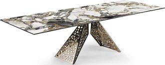 Naos Ausziehbarer Designer Esstisch Coliseum - Gold Marble / Gold