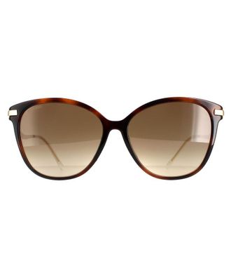 Jimmy Choo London CatEye Womens Glitter Havana Brown Gradient Peg/F/S - One Size