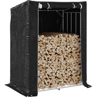 vidaXL Le&ntilde;ero Con Protector De Lluvia 150x100x200 Cm Acero Galvanizado Vidaxl