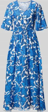 b.young Maxikleid aus Viskose-Mix mit Kordelzug Modell KAIA in Royal, Gr&ouml;&szlig;e 36