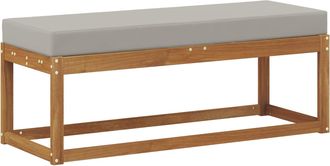 vidaXL Banco De Taburete Madera De Acacia S&oacute;lida Gris Natural Y Claro Vidaxl