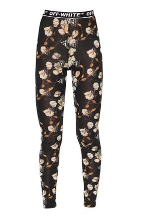 Off-white Floral Logo Print Leggings Size S