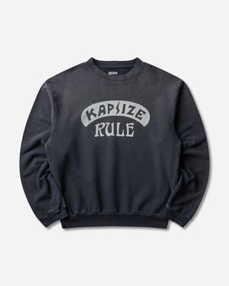 KAPITAL Men s SWT Knit Crewneck Sweatshirt (Kapsize Rule) Black