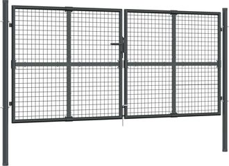 vidaXL Vidaxl - Puerta De Jard&iacute;n De Malla Antracita 300x125 Cm De Acero Galvanizado