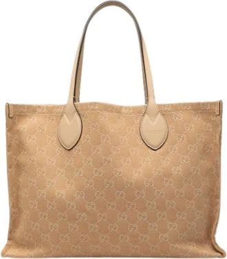 Gucci Pre-owned Denim Tote Bag - Dames - Vintage Shopper - Beige - ONE Size - Denim - Vintage