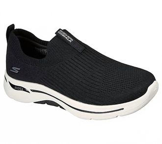Skechers Womens Go Walk Arch Fit Shoes In Black/white