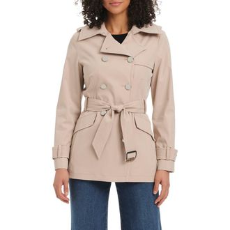 Kate Spade New York belted double breasted trench coat in Soft Taupe at Nordstrom, Size X-Large