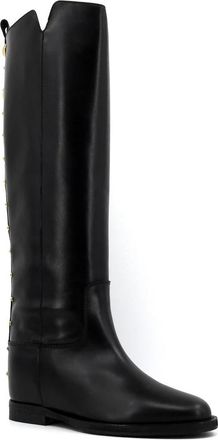 Via Roma 15 Hoge Laarzen - Dames - Hoge Laarzen - Zwart - 37 1/2 EU - Leer - Schoenen