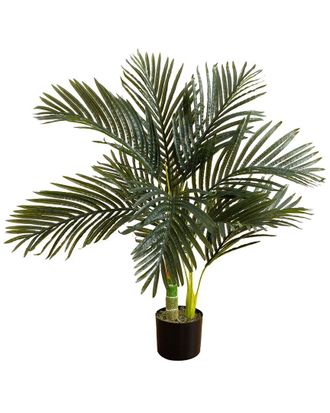 Nearly Natural 3ft Artificial Golden Cane Palm Tree
