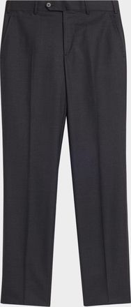 Isaia Men & apos;s Wool Twill Side-Tab Trousers