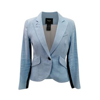 Smythe Blue Linen Single Breasted Blazer Size S