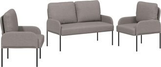 vidaXL Juegos De Sof&aacute;s 3 Uds. Taup&eacute; Madera Contrachapada Vidaxl