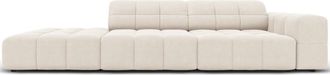 BLOOMINGLOFT 3-Sitzer Design Sofa Chicago mit Ottomane Links, Samtbezug