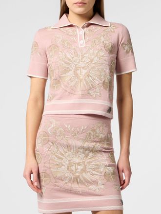 Philipp Plein Polo in misto lana con motivo jacquard