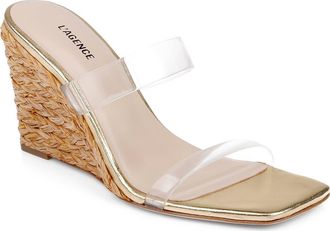 L'agence Farrell Espadrille Wedge Slide Sandal in Gold at Nordstrom, Size 6.5