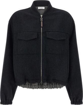 Brunello Cucinelli Dames, Jassen, Blauw, Maat: 3XS Wol