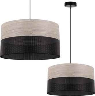 OEM L&aacute;mpara Colgante Individual, Pantalla De Chapa De Roble Blanco 40 Cm