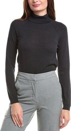 Lafayette 148 New York Raglan Sleeve Turtleneck Silk-Blend Sweater