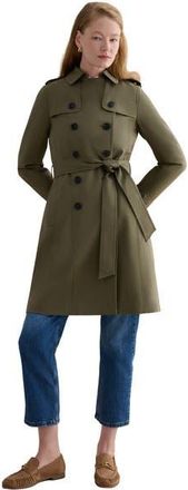 Hobbs London Skylar Belted Trench Coat in Olive Green at Nordstrom, Size 10