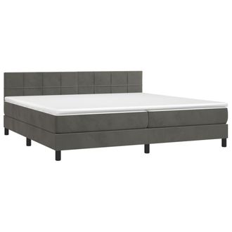 vidaXL Cama Box Spring Con Colch&oacute;n Terciopelo Gris Oscuro 200x200 Cm Vidaxl