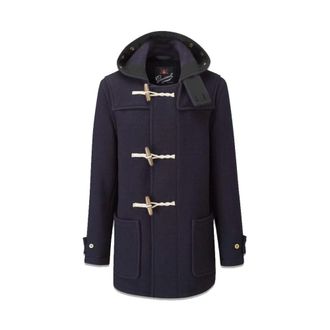 Gloverall Single-Breasted Coats, male, Blue, Size: XL Mid Monty Duffle Coat Navy