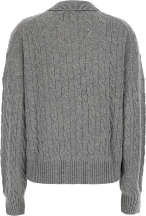 Polo Ralph Lauren Womens Cable Knit Wool-Cashmere Sweater Grey Tops Top