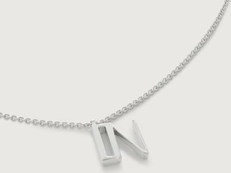 Monica Vinader Sterling Silver Initial N Chain Necklace