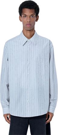 Marni Camisa de Popel&iacute;n de Algod&oacute;n a Rayas - Shirts - Hombre - Gris - M