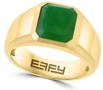 Effy 14K Gold Plated Sterling Silver Jade Signet Ring in Green at Nordstrom Rack, Size 10