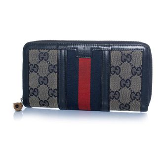 Gucci Gucci monogram portemonnee in blauw