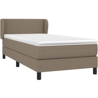 vidaXL Cama Box Spring Con Colch&oacute;n Tela Gris Taupe 90x190 Cm Vidaxl
