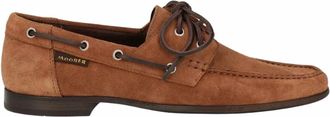 Moorer Mens Suede Lace Up Loafer In Rovere