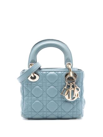 Dior 2017 Mini Lambskin Cannage Lady Dior satchel - women - Lambskin - One Size - Blue