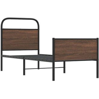 vidaXL Bed Frame without Mattress 80x200 cm Brown Oak Engineered Wood Vidaxl