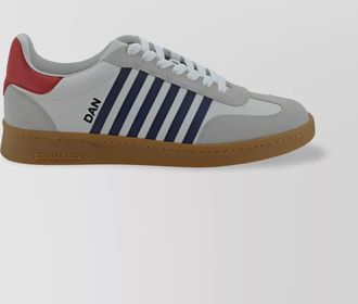 Dsquared2 calfskin striped sneakers detail platform sole