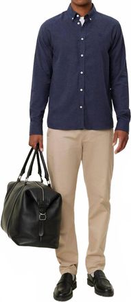 Les Deux Melange Desert Shirt In Dark Navy