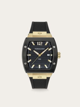 Ferragamo Men F80 Tonneau 3H Watch Black