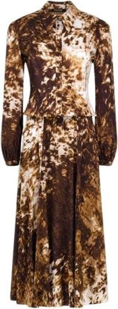 Roberto Cavalli Kleedjes, Dames, Bruin, S, Appaloosa Print Overhemdjurk Bruin