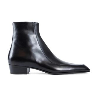 Saint Laurent Augustin Ankle Boots Leather Men - male - Saint Laurent - Ankle Boots - Black - 6 UK - Shoes
