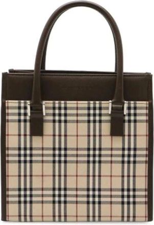Burberry Pre-owned Handbags, female, Beige, Size: ONE SIZE Pre-owned Canvas handbags