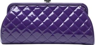 Chanel Pre-owned Clutches, female, Purple, Size: ONE SIZE Pre-owned Leather Clutch