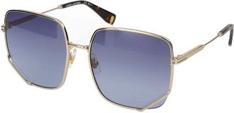 Marc Jacobs Goud Havana Zonnebril 06J Stijl - Dames - Zonnebrillen - Geel - 59 MM - Accessoires