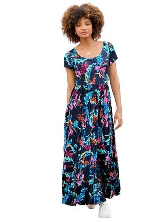 Joe Browns Short Sleeve Flowy Maxi Dress in Coral Reef Floral at Nordstrom, Size 14