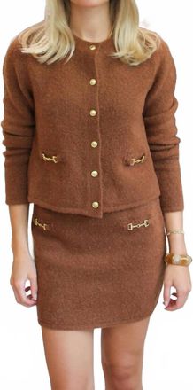 Suncoo Galia Cardigan Sweater In Chocolate