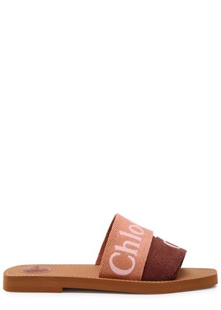 Chlo&eacute; Western Logo Canvas Sliders - Pink - 38 (IT38/ UK5)
