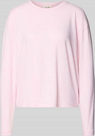 American Vintage American Vintage Longsleeve mit geripptem Rundhalsausschnitt in Hellrosa Melange, Gr&ouml;&szlig;e XS/S