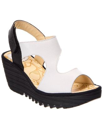 FLY London Leather Wedge Sandal