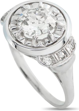Luxury Bazaar 18K White Gold 1.10ct Diamond Art Deco Ring MF07-043026