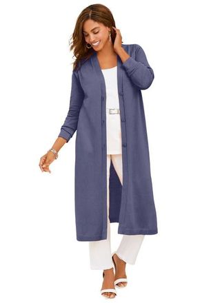 Jessica London Fine Gauge Duster Cardigan in Deep Dusk at Nordstrom, Size 16
